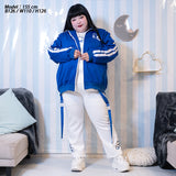 Blood Pack/Pill Bottle Jersey Jacket Navy  (Plus Size Ver.)