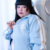 Blood Pack/Pill Bottle Jersey Jacket Pastel Blue  (Plus Size Ver.)