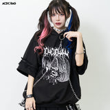 Brain Drain Girl Hoodie with Short Sleeves
