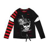 Asymmetry Skull Long Sleeve Tee