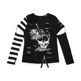 Asymmetry Skull Long Sleeve Tee