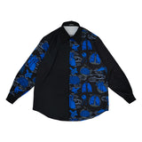 をち水 アシメシャツ NAVY