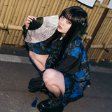 をち水 アシメシャツ NAVY