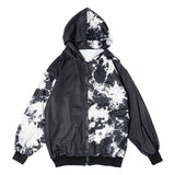 Asymmetric Bleach ZIP Hoodie