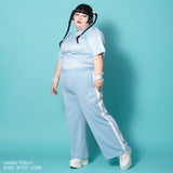 Safe Jersey Pants Pastel Blue Plus Size
