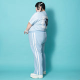 Safe Jersey Pants Pastel Blue Plus Size