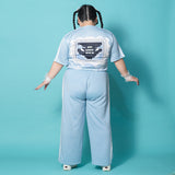 Safe Jersey Pants Pastel Blue Plus Size