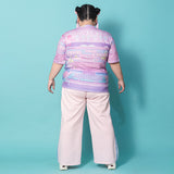 Safe Jersey Pants Pastel Pink/ Pastel Blue Plus Size