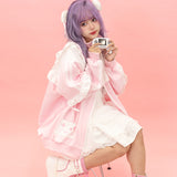 GAME OVER FRILL JACKET PINK