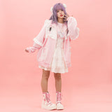 GAME OVER FRILL JACKET PINK