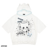 ANGEL PUNK HOODIE with Short Sleeves