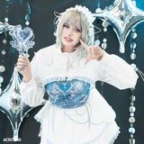 Heart Hack クロップドジャケット WHITE/PASTEL BLUE