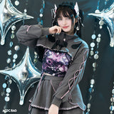 Heart Hack クロップドジャケット DARK GRAY/PINK