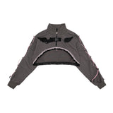 Heart Hack クロップドジャケット DARK GRAY/PINK