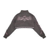 Heart Hack クロップドジャケット DARK GRAY/PINK