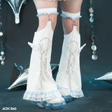 Heart Hack Leg Warmers WHITE/PASTEL BLUE