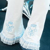 Heart Hack Leg Warmers WHITE/PASTEL BLUE
