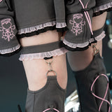 Heart Hack Leg Warmers DARK GRAY/PINK