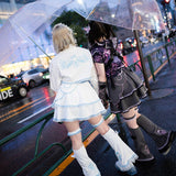 Heart Hack Skirt WHITE/PASTEL BLUE