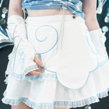 Heart Hack Skirt WHITE/PASTEL BLUE