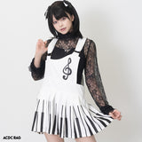 ピアノ ジャンパースカート WHITE