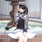 ピアノ リボンつけ襟 WHITE