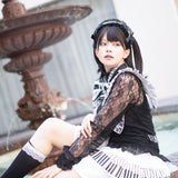 ピアノ リボンつけ襟 WHITE