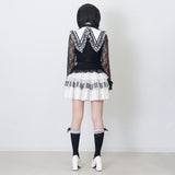 ピアノ リボンつけ襟 WHITE