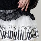 Piano 4-layers Skirt White