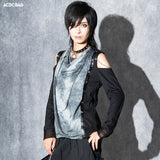 Dark Abyss Drape Cut-and-Sew Tee