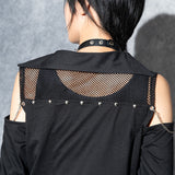 Dark Abyss Drape Cut-and-Sew Tee
