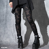 Dark Abyss Damaged Slim Leggings