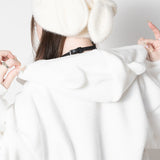 Fluffy White Hoodie