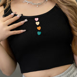 HEART BUTTON TANK TOP