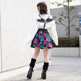 Poison-Cherry Flare Skirt