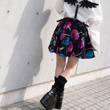 Poison-Cherry Flare Skirt
