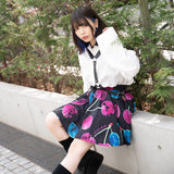 Poison-Cherry Flare Skirt