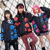 Asymmetry Strawberry Zip BIG Hoodie