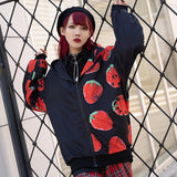Asymmetry Strawberry Zip BIG Hoodie