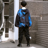 Asymmetric Bleach ZIP Hoodie