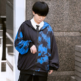 Asymmetric Bleach ZIP Hoodie