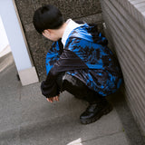 Asymmetric Bleach ZIP Hoodie