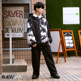 Asymmetric Bleach ZIP Hoodie