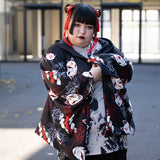 Higanbana Kimono ZIP Hoodie (Plus Size Ver.)