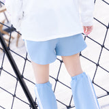 安心 ジャージショートパンツ パステルブルー