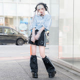 Safe Jersey Leg Warmer Black/ Pastel Blue