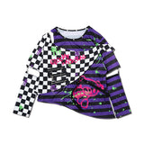 [プラスサイズ]ビビッドグルーミー ボーダーL/S T