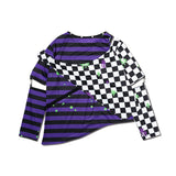 [プラスサイズ]ビビッドグルーミー ボーダーL/S T