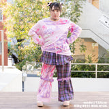 [プラスサイズ]パステルグルーミー  ボーダーL/S T