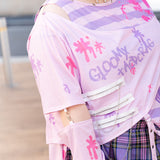 [プラスサイズ]パステルグルーミー  ボーダーL/S T